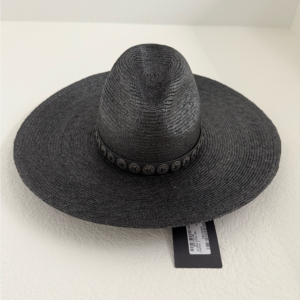 SAINT LAURENT Black Wide-Brim Hat